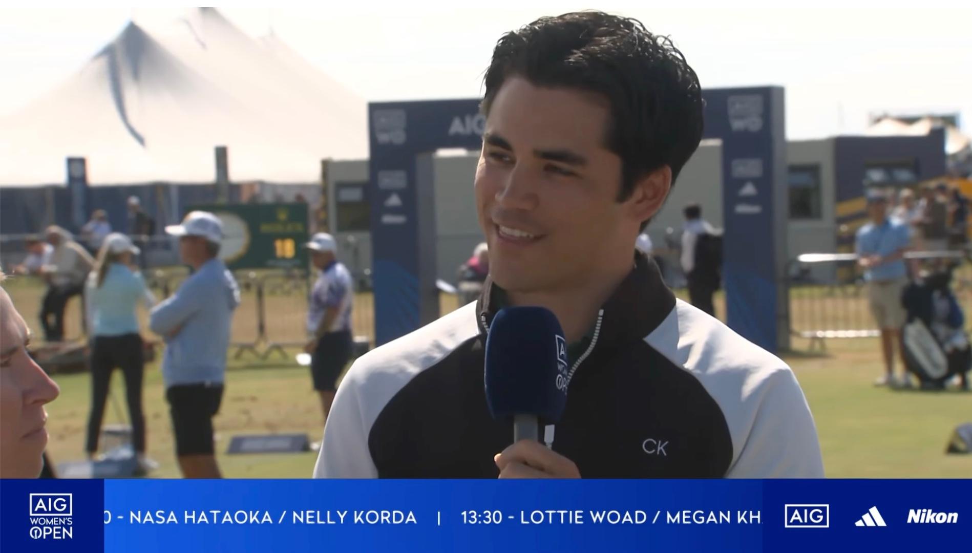 Louis broadcasting at the AIG Women's Open